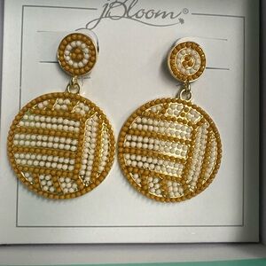 Bloom Design Trendy Fashion Jewelry Gold Volleyball Drop Dangle Earrings New